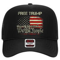 Free Trump Supporter Pro Trump We The People American Flag High Crown Mesh Back Trucker Hat