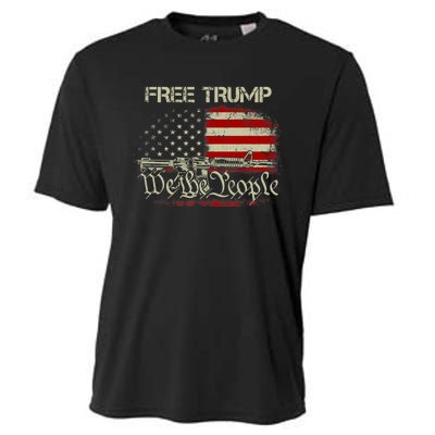 Free Trump Supporter Pro Trump We The People American Flag Cooling Performance Crew T-Shirt