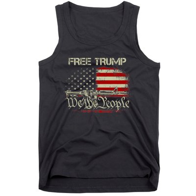 Free Trump Supporter Pro Trump We The People American Flag Tank Top