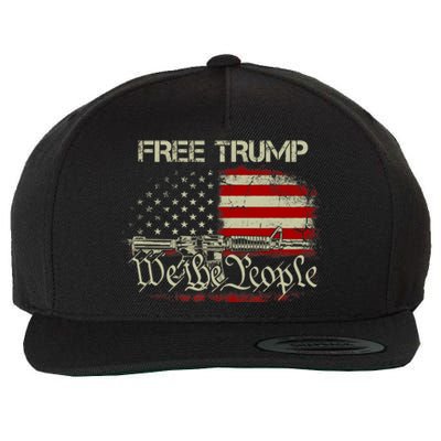 Free Trump Supporter Pro Trump We The People American Flag Wool Snapback Cap