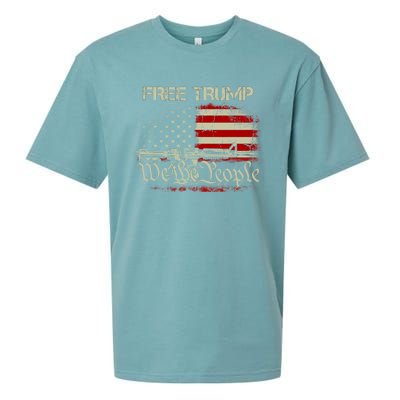 Free Trump Supporter Pro Trump We The People American Flag Sueded Cloud Jersey T-Shirt