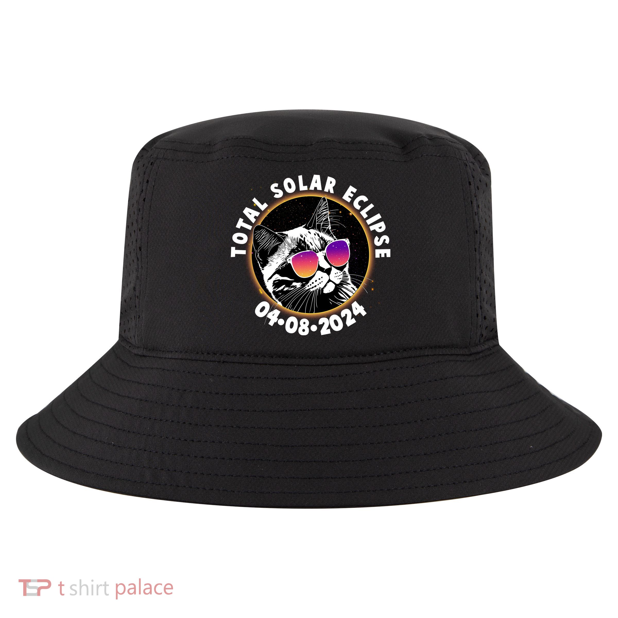 Funny Total Solar Eclipse April 8 2024 Sunglasses Cat Cool Comfort Performance Bucket Hat