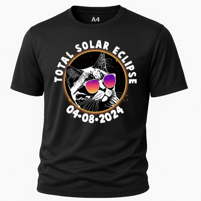 Funny Total Solar Eclipse April 8 2024 Sunglasses Cat Performance Shirt