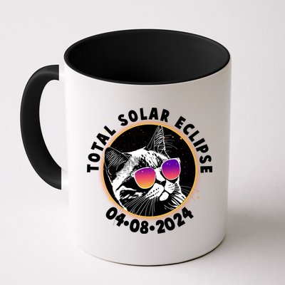 Funny Total Solar Eclipse April 8 2024 Sunglasses Cat Mug