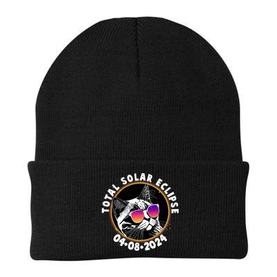 Funny Total Solar Eclipse April 8 2024 Sunglasses Cat Knit Cap Winter Beanie
