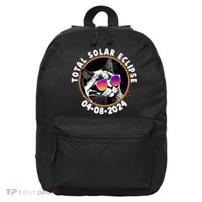 Funny Total Solar Eclipse April 8 2024 Sunglasses Cat 16 in Basic Backpack