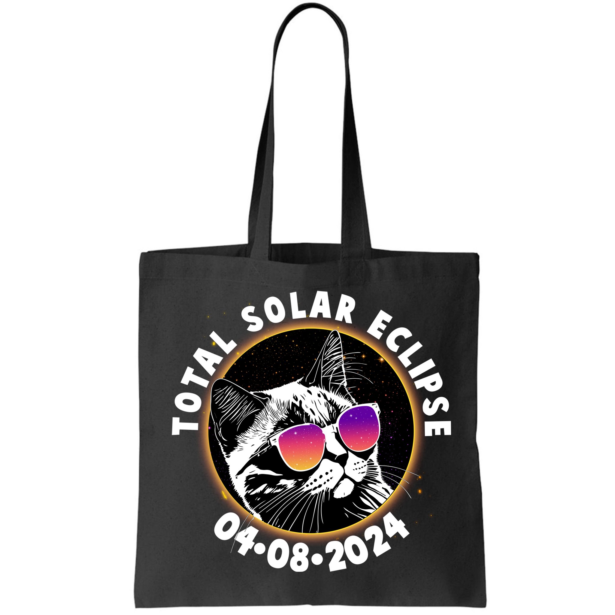 Funny Total Solar Eclipse April 8 2024 Sunglasses Cat Bag