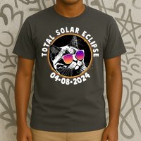 Funny Total Solar Eclipse April 8 2024 Sunglasses Cat T-Shirt