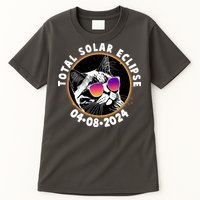 Funny Total Solar Eclipse April 8 2024 Sunglasses Cat Tall T-Shirt