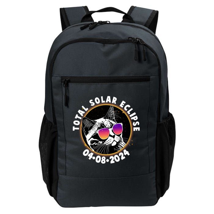 Funny Total Solar Eclipse April 8 2024 Sunglasses Cat Backpack
