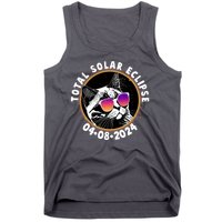 Funny Total Solar Eclipse April 8 2024 Sunglasses Cat Tank Top