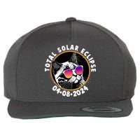 Funny Total Solar Eclipse April 8 2024 Sunglasses Cat Wool Snapback Cap