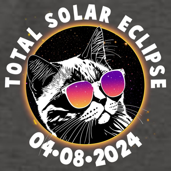 Funny Total Solar Eclipse April 8 2024 Sunglasses Cat Vector Backpack