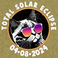 Funny Total Solar Eclipse April 8 2024 Sunglasses Cat Garment-Dyed Women's Muscle Tee
