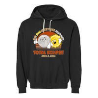 Funny Total Solar Eclipse The Sun Is Getting Mooned April 8 2024 Garment-Dyed Fleece Hoodie