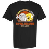 Funny Total Solar Eclipse The Sun Is Getting Mooned April 8 2024 Garment-Dyed Heavyweight T-Shirt