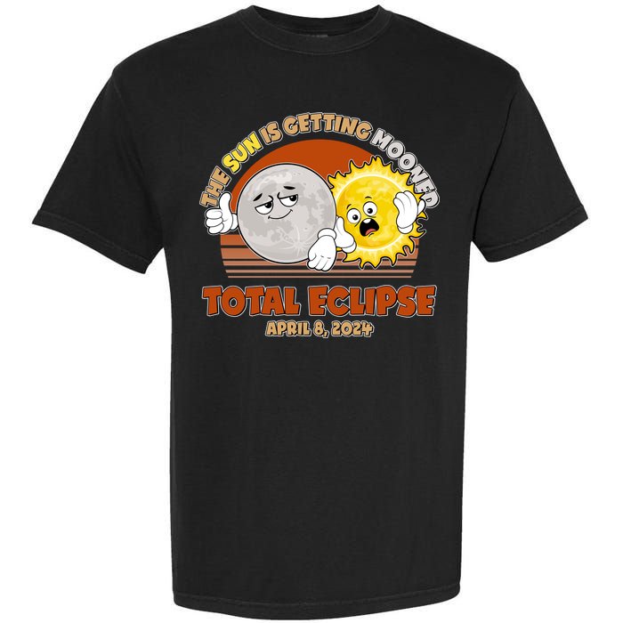 Funny Total Solar Eclipse The Sun Is Getting Mooned April 8 2024 Garment-Dyed Heavyweight T-Shirt