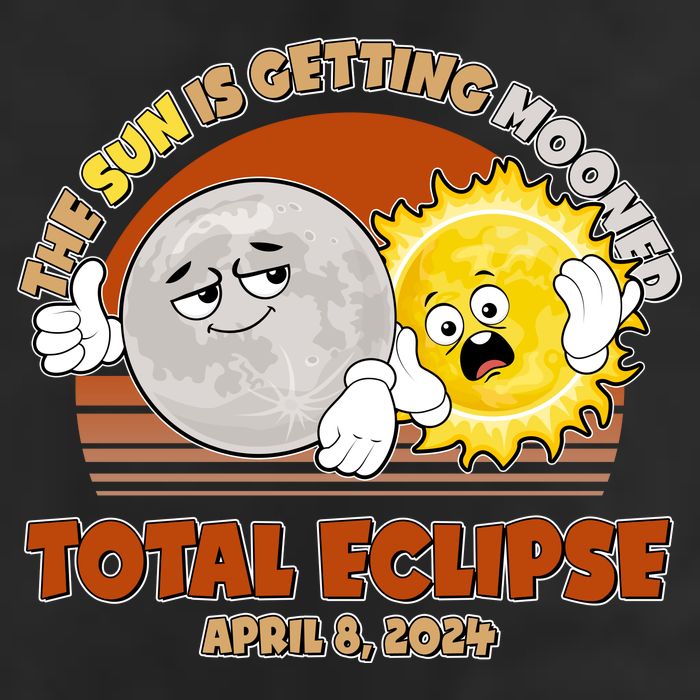 Funny Total Solar Eclipse The Sun Is Getting Mooned April 8 2024 Garment-Dyed Heavyweight T-Shirt