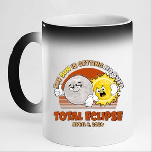 Funny Total Solar Eclipse The Sun Is Getting Mooned April 8 2024 11oz Black Color Changing Mug