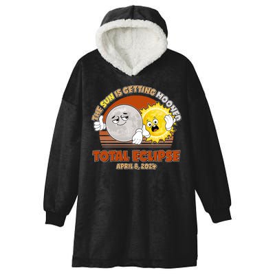 Funny Total Solar Eclipse The Sun Is Getting Mooned April 8 2024 Hooded Wearable Blanket