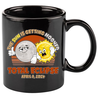 Funny Total Solar Eclipse The Sun Is Getting Mooned April 8 2024 11oz C Handle Ceramic Mug