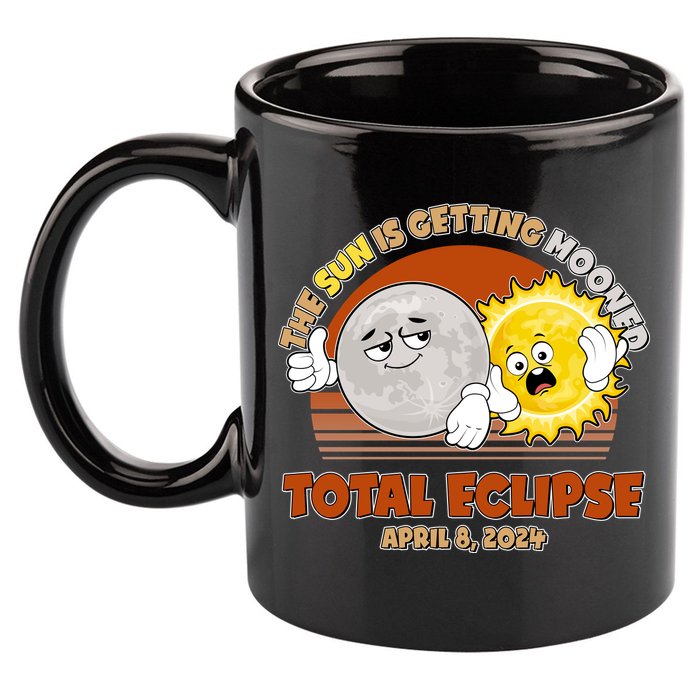 Funny Total Solar Eclipse The Sun Is Getting Mooned April 8 2024 11oz C Handle Ceramic Mug