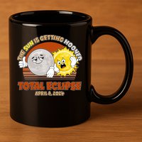 Funny Total Solar Eclipse The Sun Is Getting Mooned April 8 2024 11oz C Handle Ceramic Mug