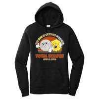 Funny Total Solar Eclipse The Sun Is Getting Mooned April 8 2024 Women's Pullover Hoodie