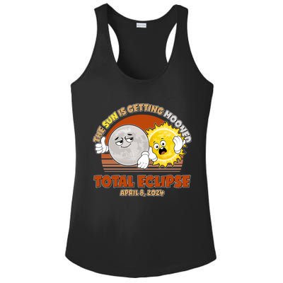 Funny Total Solar Eclipse The Sun Is Getting Mooned April 8 2024 Ladies PosiCharge Competitor Racerback Tank