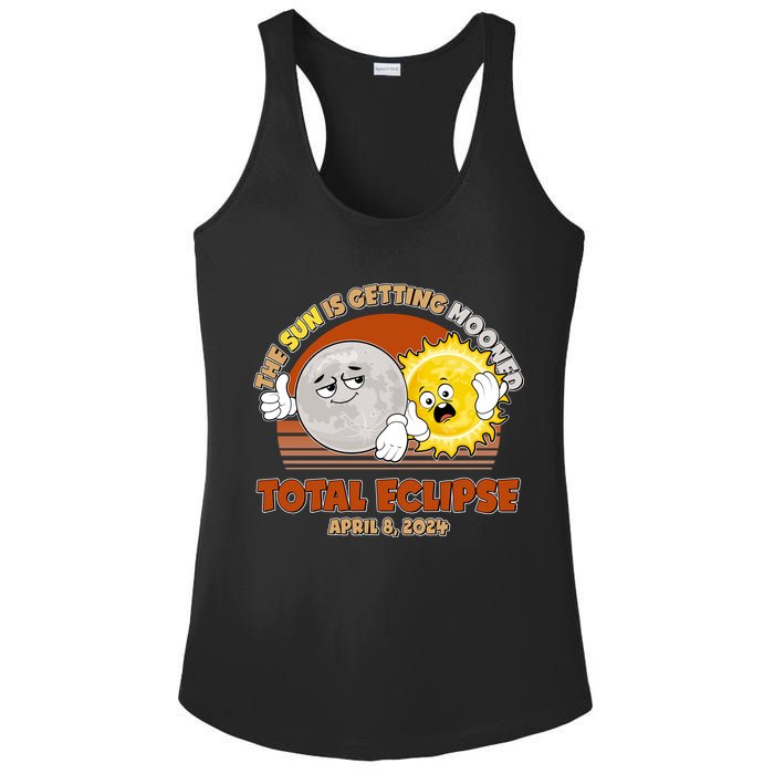 Funny Total Solar Eclipse The Sun Is Getting Mooned April 8 2024 Ladies PosiCharge Competitor Racerback Tank