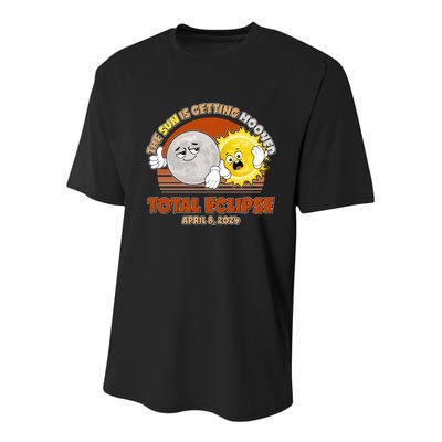 Funny Total Solar Eclipse The Sun Is Getting Mooned April 8 2024 Youth Performance Sprint T-Shirt