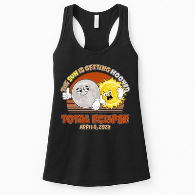 Funny Total Solar Eclipse The Sun Is Getting Mooned April 8 2024 Womens Tank Top