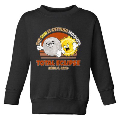 Funny Total Solar Eclipse The Sun Is Getting Mooned April 8 2024 Toddler Sweatshirt