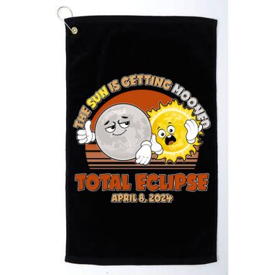 Funny Total Solar Eclipse The Sun Is Getting Mooned April 8 2024 Platinum Collection Golf Towel