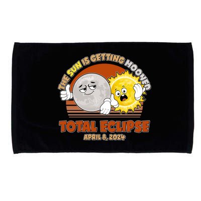 Funny Total Solar Eclipse The Sun Is Getting Mooned April 8 2024 Microfiber Hand Towel