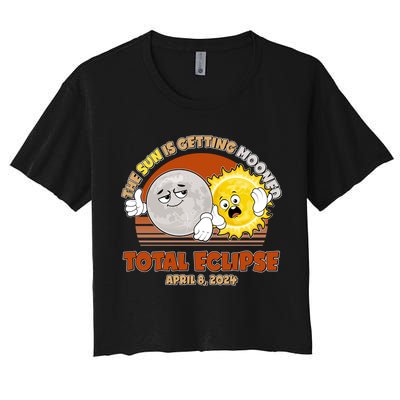 Funny Total Solar Eclipse The Sun Is Getting Mooned April 8 2024 Crop Top