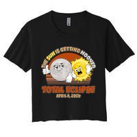 Funny Total Solar Eclipse The Sun Is Getting Mooned April 8 2024 Crop Top