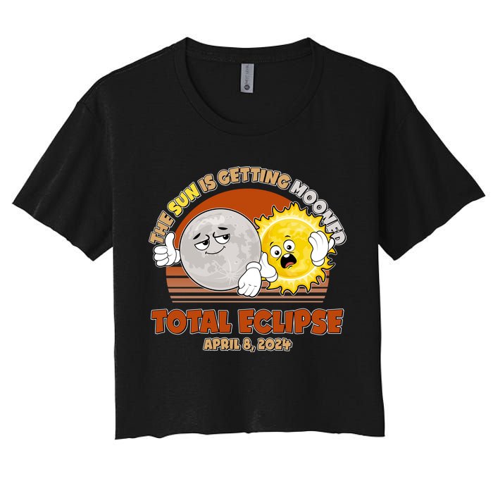 Funny Total Solar Eclipse The Sun Is Getting Mooned April 8 2024 Crop Top