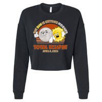 Funny Total Solar Eclipse The Sun Is Getting Mooned April 8 2024 Cropped Pullover Crew