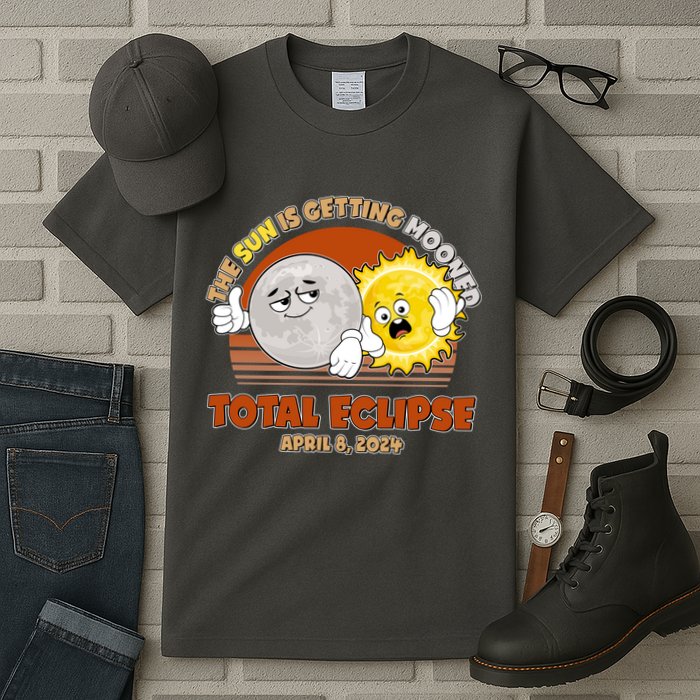 Funny Total Solar Eclipse The Sun Is Getting Mooned April 8 2024 Tall T-Shirt