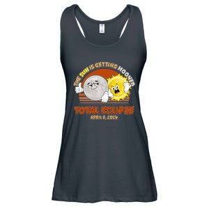 Funny Total Solar Eclipse The Sun Is Getting Mooned April 8 2024 Ladies Essential Flowy Tank