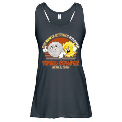 Funny Total Solar Eclipse The Sun Is Getting Mooned April 8 2024 Ladies Essential Flowy Tank