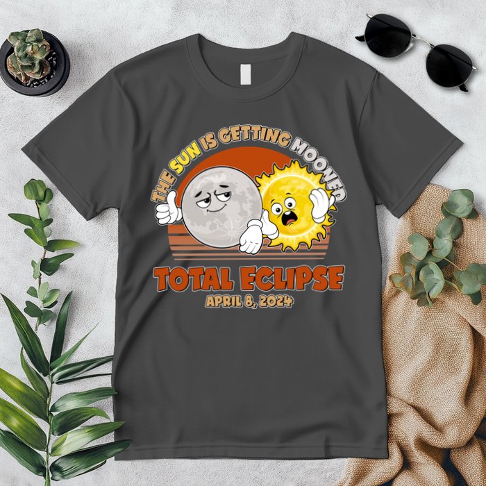 Funny Total Solar Eclipse The Sun Is Getting Mooned April 8 2024 Premium T-Shirt