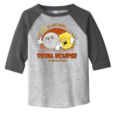 Funny Total Solar Eclipse The Sun Is Getting Mooned April 8 2024 Toddler Fine Jersey T-Shirt