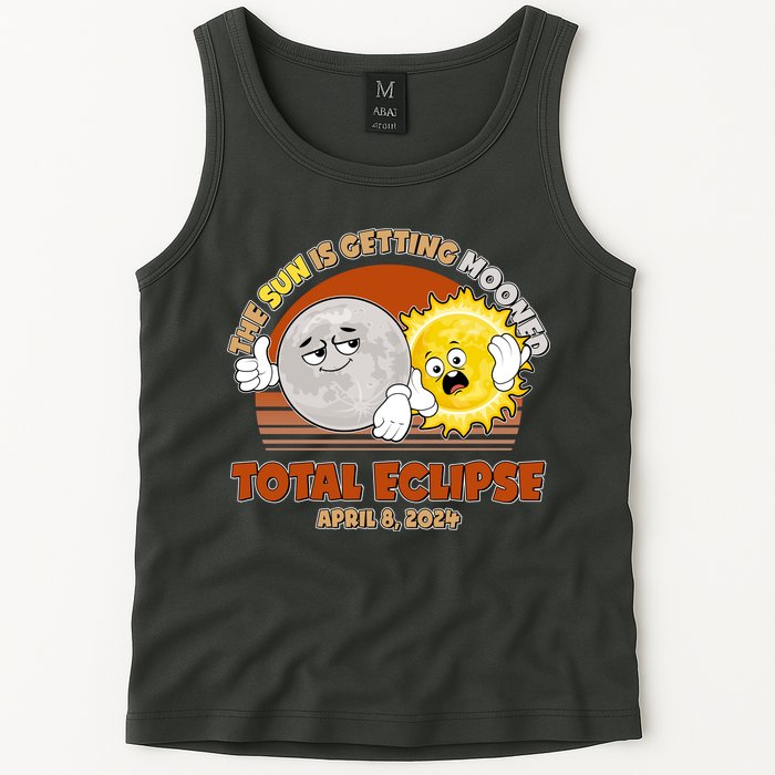 Funny Total Solar Eclipse The Sun Is Getting Mooned April 8 2024 Tank Top