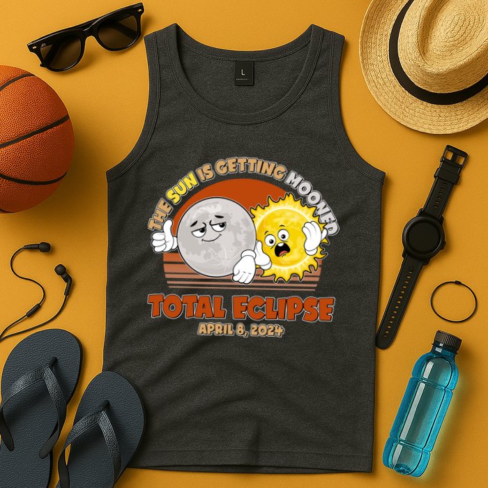 Funny Total Solar Eclipse The Sun Is Getting Mooned April 8 2024 Tank Top