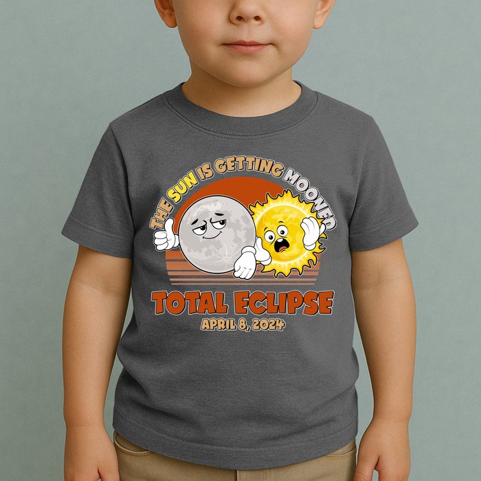 Funny Total Solar Eclipse The Sun Is Getting Mooned April 8 2024 Toddler T-Shirt