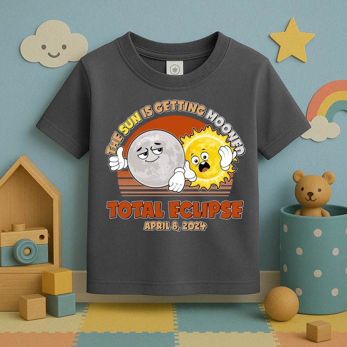 Funny Total Solar Eclipse The Sun Is Getting Mooned April 8 2024 Toddler T-Shirt