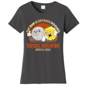 Funny Total Solar Eclipse The Sun Is Getting Mooned April 8 2024 Women's T-Shirt