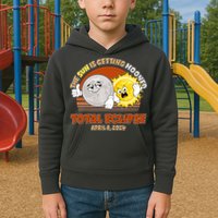 Funny Total Solar Eclipse The Sun Is Getting Mooned April 8 2024 Kids Hoodie